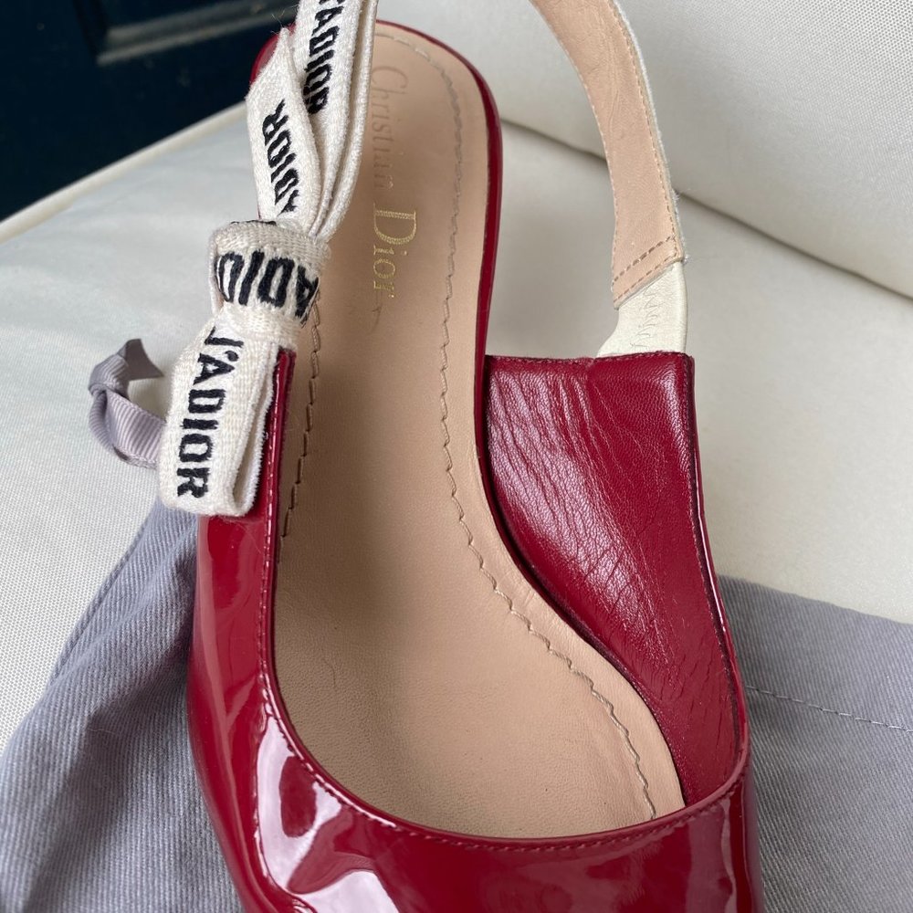Authentic Dior J'adior slingbacks 36.5 red patent - Picture 5 of 13